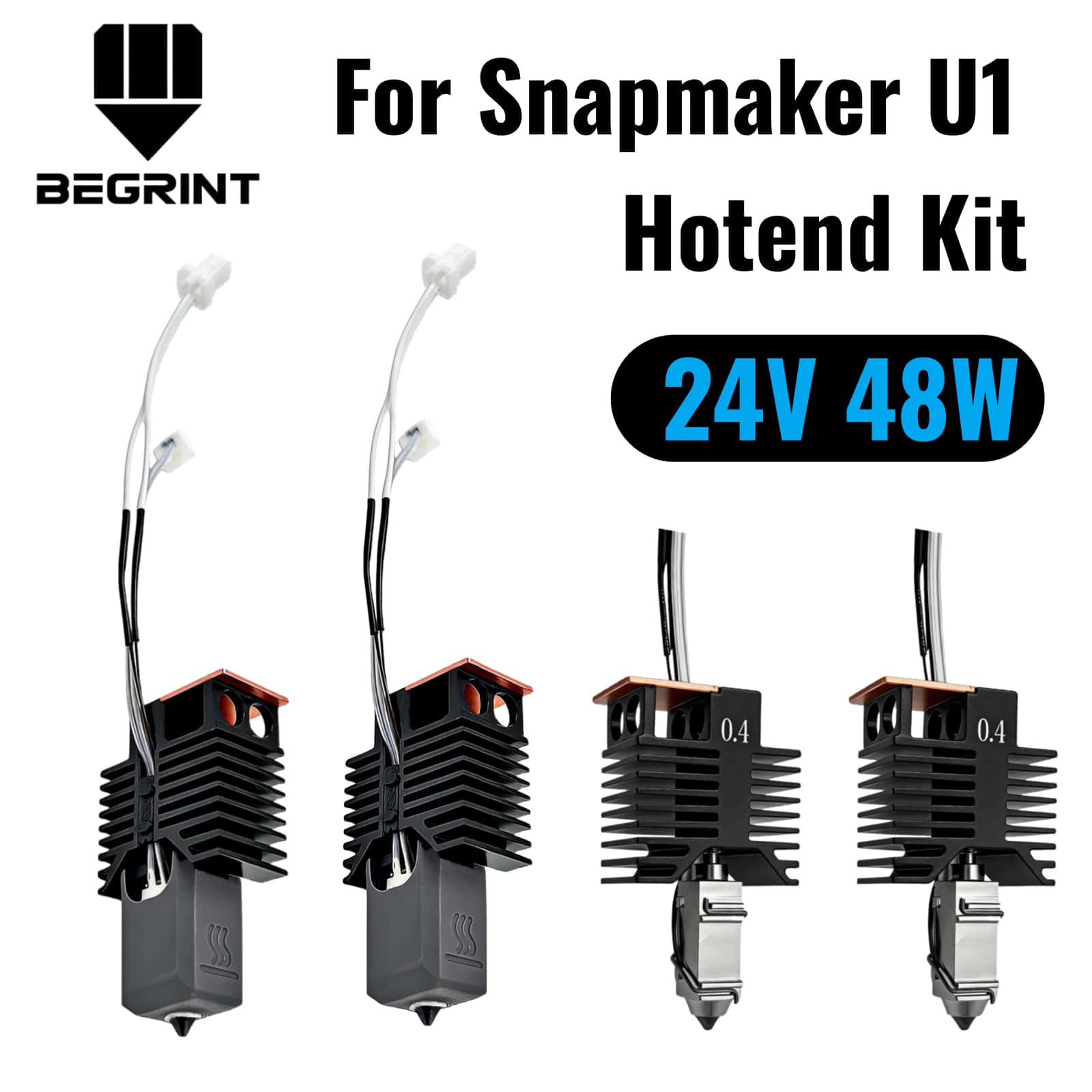 High Flow Ceramic Hotend - Snapmaker U1 Hotend 24V 48W Seramik