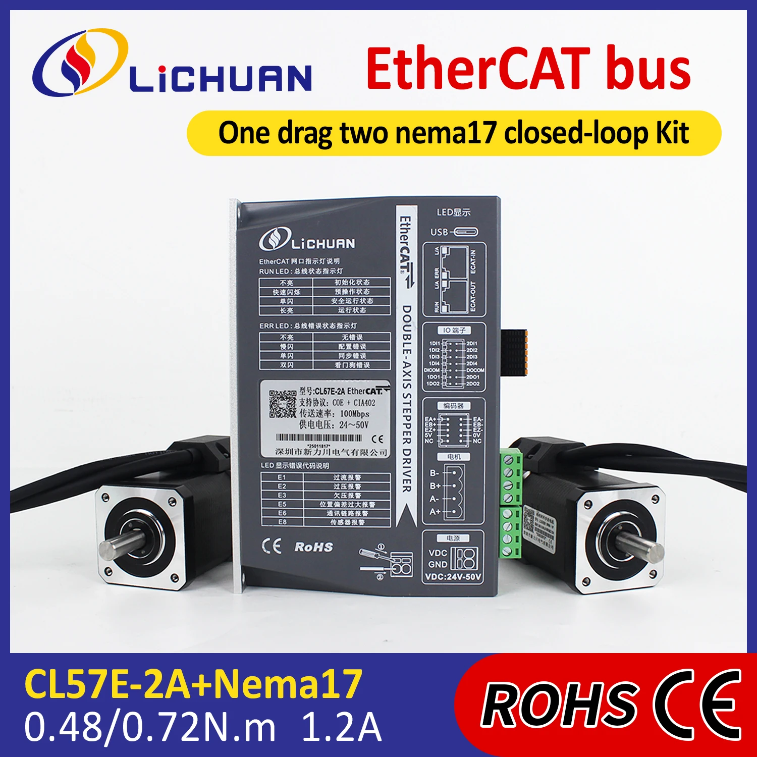 2026 Lichuan DC24V~50V 1.2A 10 - Closed Loop Stepper Motor Nema 17 incelemesi ve fiyatı